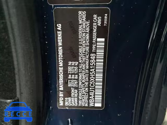 2017 BMW 440XI WBA4U1C5XH5A15848 зображення 9