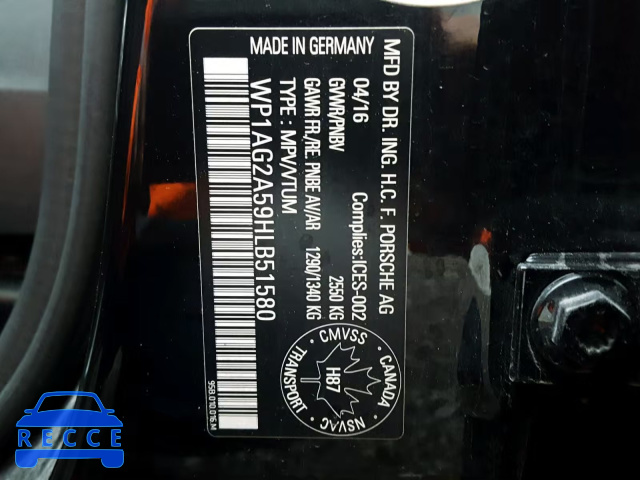 2017 PORSCHE MACAN GTS WP1AG2A59HLB51580 зображення 9