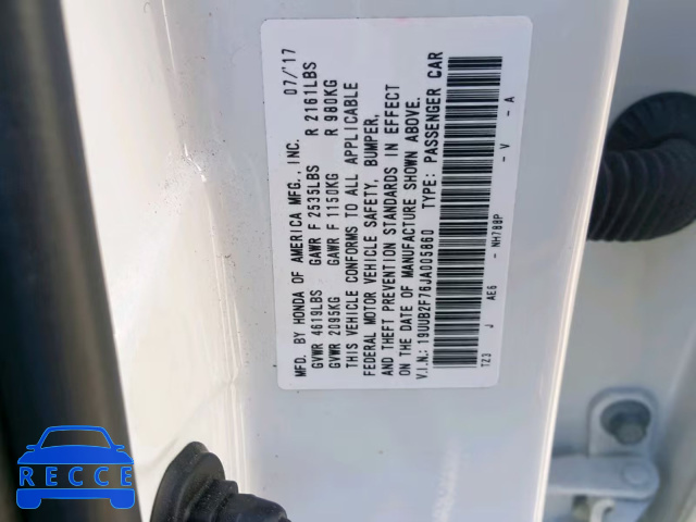 2018 ACURA TLX ADVANC 19UUB2F76JA005860 image 9