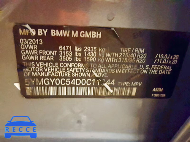 2013 BMW X5 M 5YMGY0C54D0C11944 зображення 9