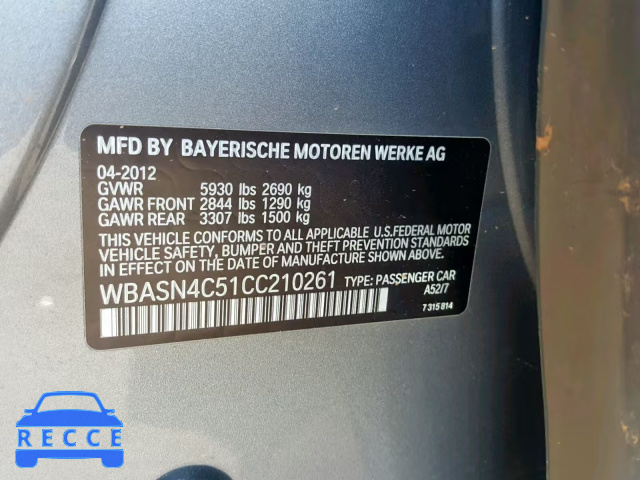 2012 BMW 550 IGT WBASN4C51CC210261 Bild 9