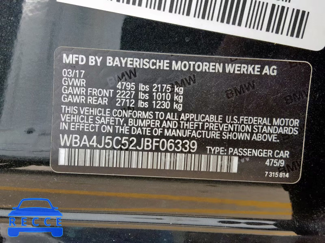 2018 BMW 440I GRAN WBA4J5C52JBF06339 зображення 9