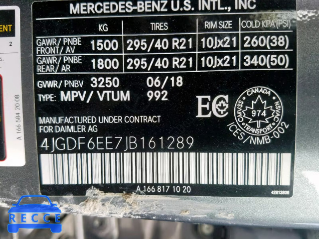 2018 MERCEDES-BENZ GLS 450 4M 4JGDF6EE7JB161289 image 9