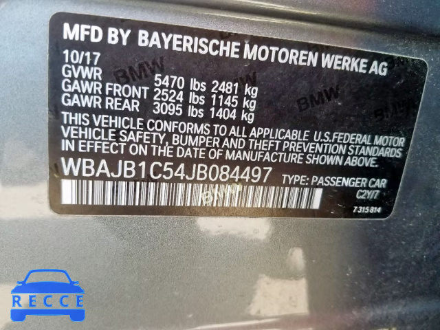 2018 BMW 530XE WBAJB1C54JB084497 зображення 9