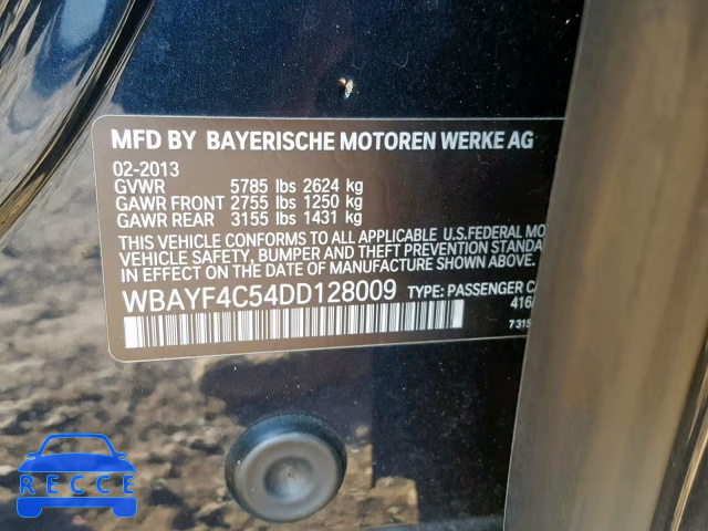 2013 BMW 740 LXI WBAYF4C54DD128009 зображення 9