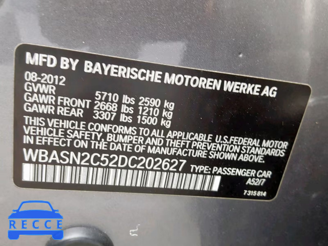 2013 BMW 535 IGT WBASN2C52DC202627 зображення 9
