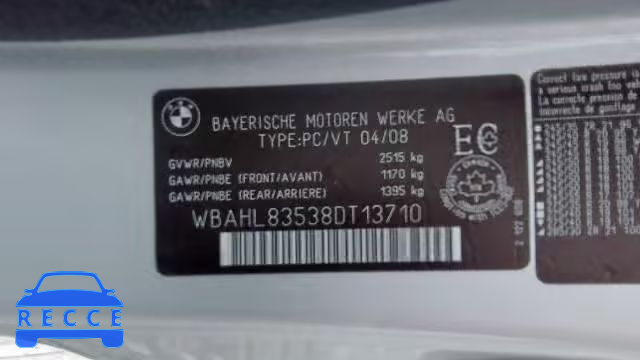 2008 BMW 750 I WBAHL83538DT13710 зображення 8