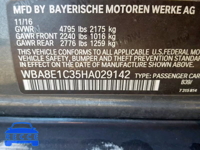 2017 BMW 330E WBA8E1C35HA029142 image 9