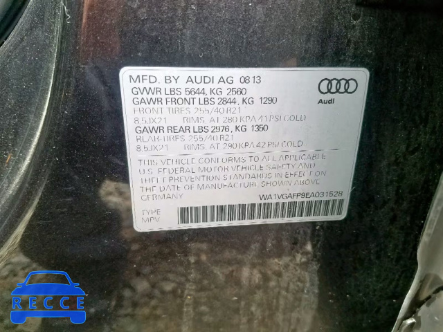 2014 AUDI SQ5 PRESTI WA1VGAFP9EA031528 Bild 9