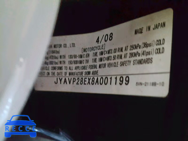 2008 YAMAHA XV1700 A JYAVP28EX8A001199 Bild 9