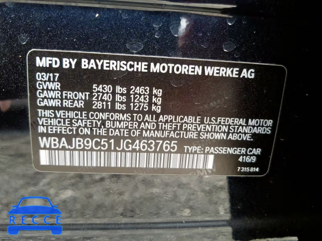 2018 BMW M550XI WBAJB9C51JG463765 зображення 9