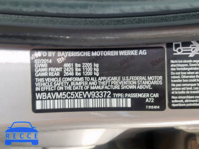 2014 BMW X1 XDRIVE3 WBAVM5C5XEVV93372 image 9