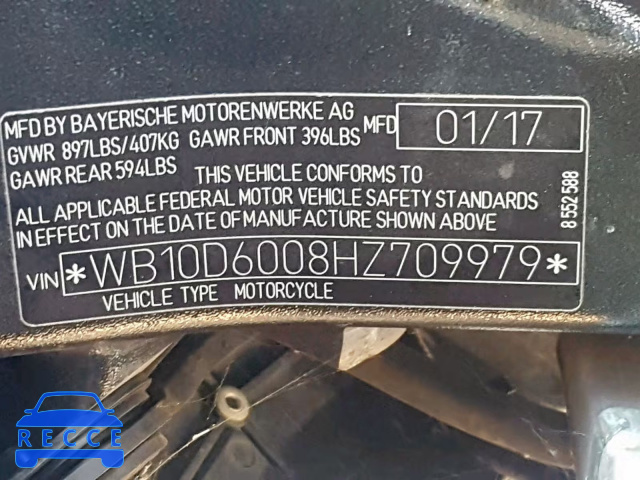 2017 BMW S 1000 RR WB10D6008HZ709979 зображення 9