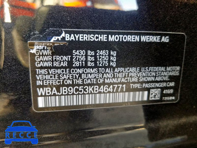 2019 BMW M550XI WBAJB9C53KB464771 зображення 9