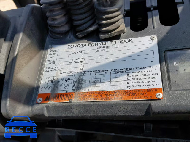 2009 TOYOTA FORKLIFT 00000000000023022 зображення 9