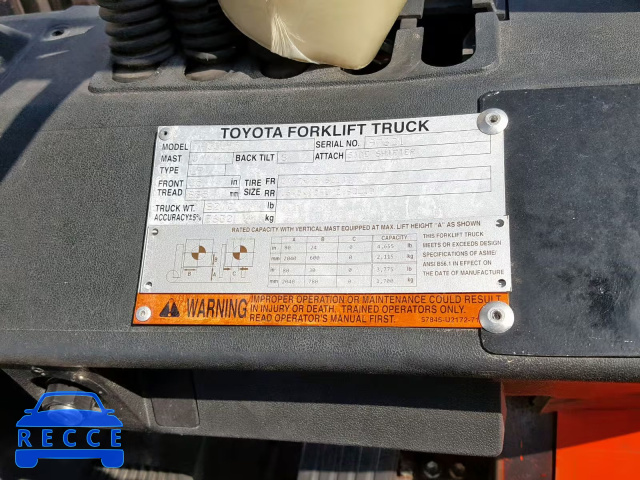 2006 TOYOTA FORKLIFT 00000000000097621 зображення 9