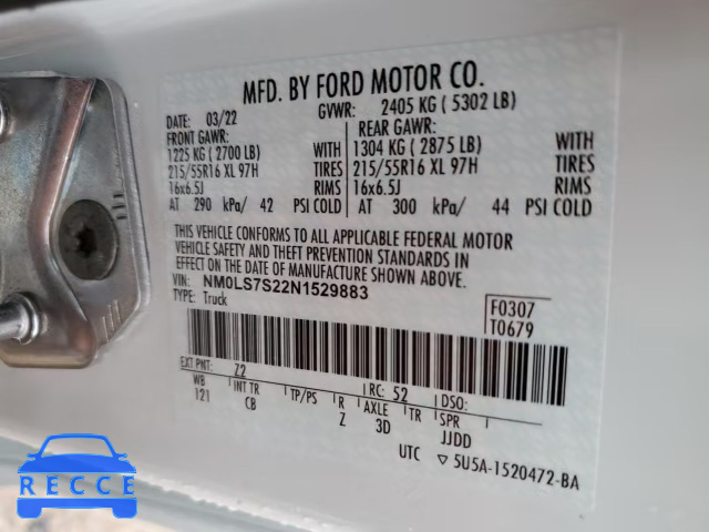 2022 FORD TRANSIT CO NM0LS7S22N1529883 image 13