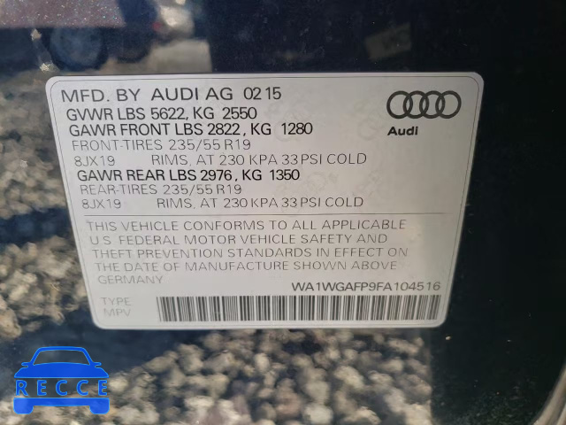 2015 AUDI Q5 PRESTIG WA1WGAFP9FA104516 image 12