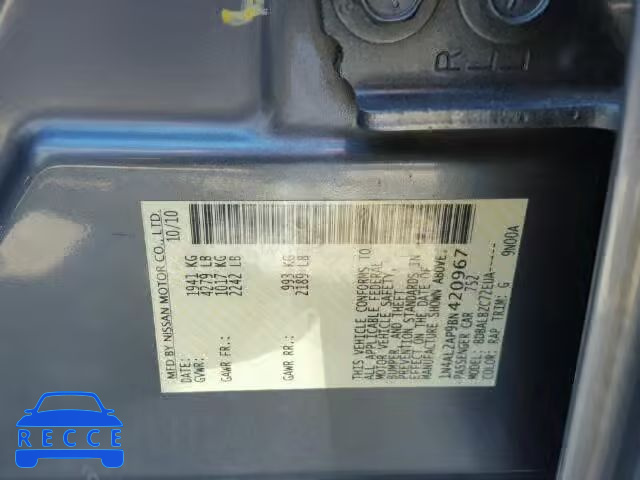 2011 NISSAN ALTIMA BAS 1N4AL2AP9BN420967 image 9