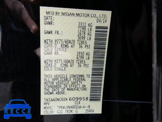 2014 NISSAN ARMADA 5N1AA0NC6EN609958 image 9