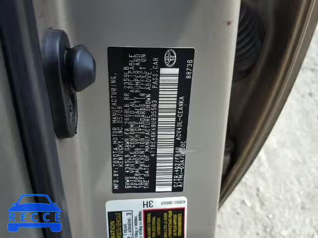 2009 TOYOTA CAMRY BASE 4T1BE46K49U835563 image 9