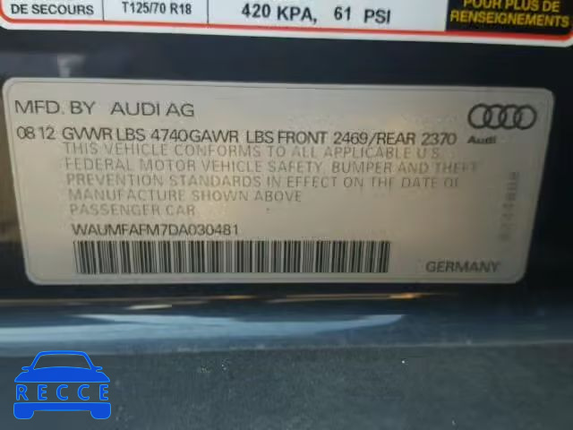 2013 AUDI A3 WAUMFAFM7DA030481 Bild 9