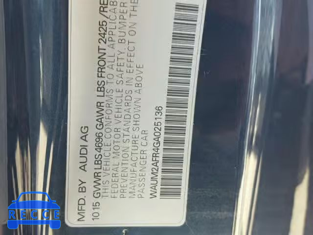 2016 AUDI A5 QUATTRO WAUM2AFR4GA025136 image 9