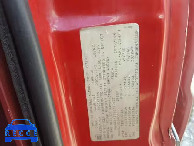 1992 CHEVROLET S TRUCK 1GCCS14Z5N8219177 Bild 9
