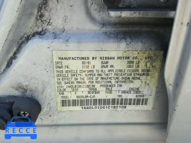 2001 NISSAN ALTIMA XE 1N4DL01D61C182108 image 9