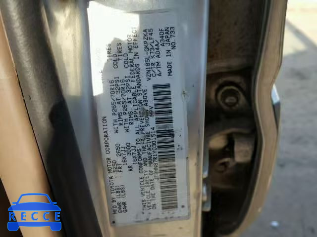 2000 TOYOTA 4RUNNER LI JT3HN87R1Y0301514 image 9