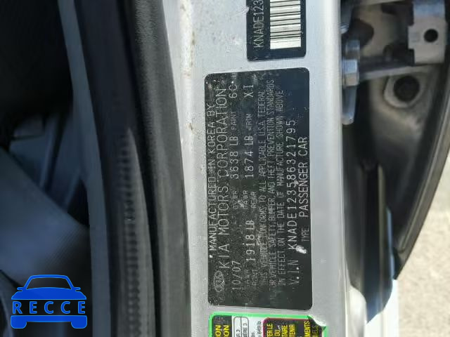 2008 KIA RIO BASE KNADE123586321795 image 9