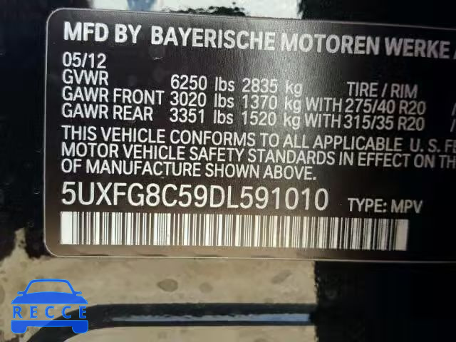 2013 BMW X6 5UXFG8C59DL591010 image 9