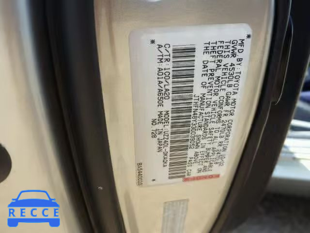 2003 LEXUS SC JTHFN48Y330039052 image 9