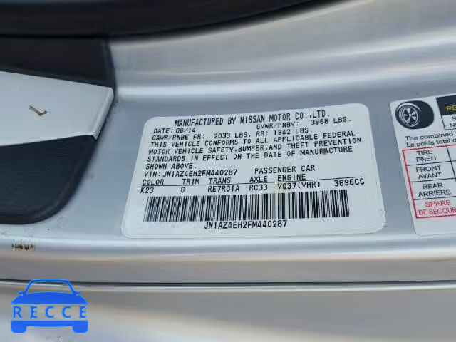 2015 NISSAN 370Z JN1AZ4EH2FM440287 image 9