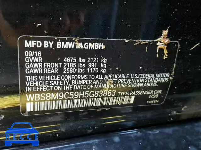 2017 BMW M3 WBS8M9C59H5G83863 зображення 9