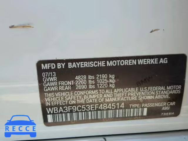 2014 BMW ACTIVEHYBR WBA3F9C53EF484514 зображення 9
