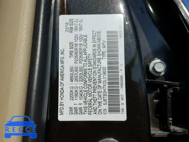 2016 ACURA RDX ADVANC 5J8TB3H7XGL019630 image 9