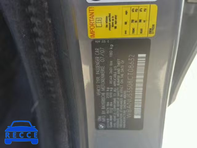 2008 BMW 528 I WBANU53508CT08632 image 9