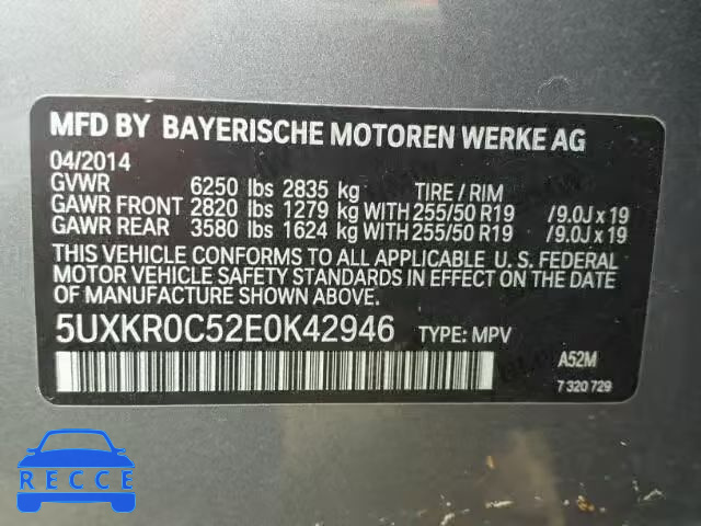 2014 BMW X5 5UXKR0C52E0K42946 image 9