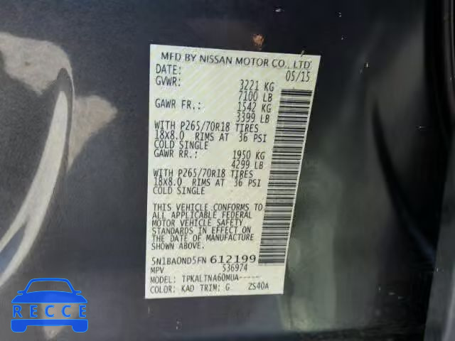 2015 NISSAN ARMADA 5N1BA0ND5FN612199 image 9