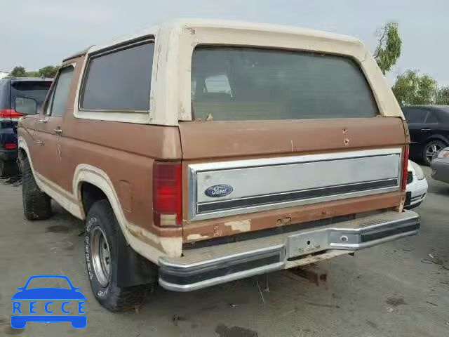 1984 FORD BRONCO U10 1FMEU15F5ELA55851 image 2