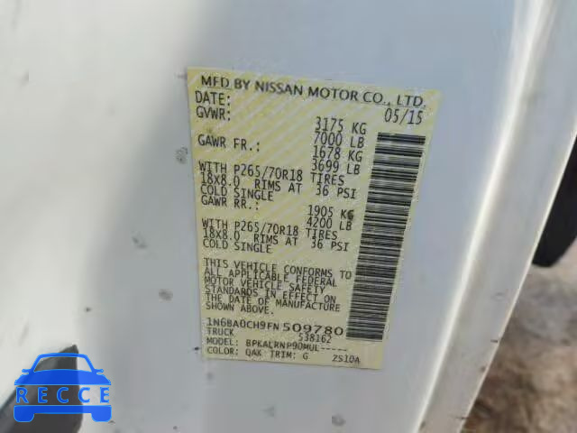 2015 NISSAN TITAN 1N6BA0CH9FN509780 зображення 9