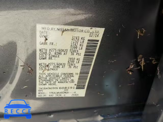 2014 NISSAN ARMADA 5N1BA0ND9EN608591 image 9