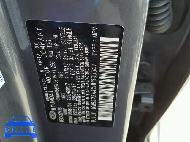 2017 HYUNDAI TUCSON SE KM8J23A4XHU395547 image 9