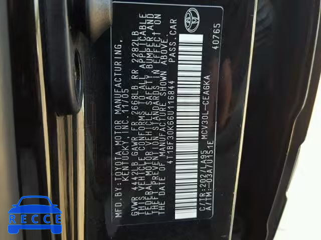 2006 TOYOTA CAMRY LE 4T1BF30K66U116844 image 9