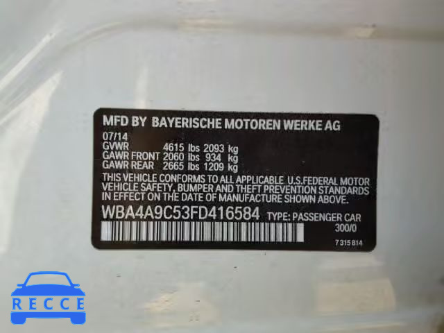 2015 BMW 428 I WBA4A9C53FD416584 Bild 9