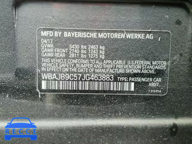 2018 BMW M550XI WBAJB9C57JG463883 зображення 9
