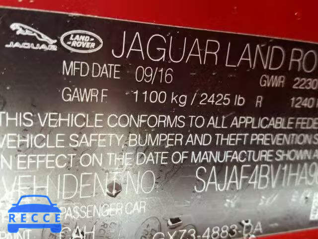 2017 JAGUAR XE SAJAF4BV1HA965833 image 9