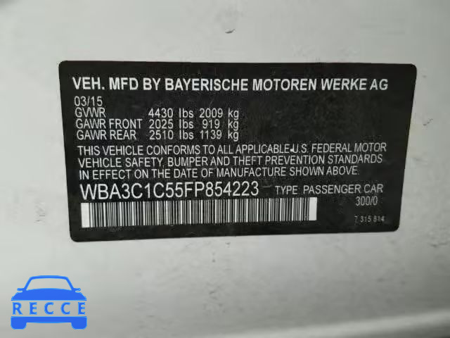 2015 BMW 328 I SULE WBA3C1C55FP854223 image 9