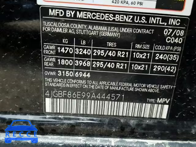2009 MERCEDES-BENZ GL 550 4MA 4JGBF86E99A444571 image 9